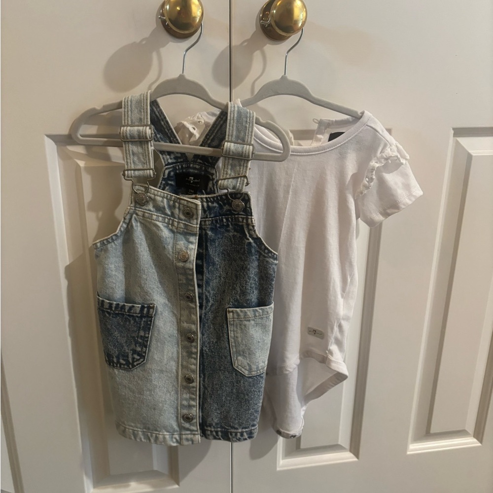7 For All Mankind Blue and White Kids Matching Set